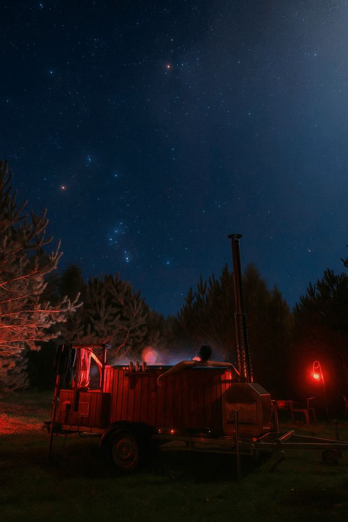 Noc i gwiazdy Balia Kołobrzeg - Kołobrzeska Balia Mobilna, Jaccuzi nocą Chill i relaks